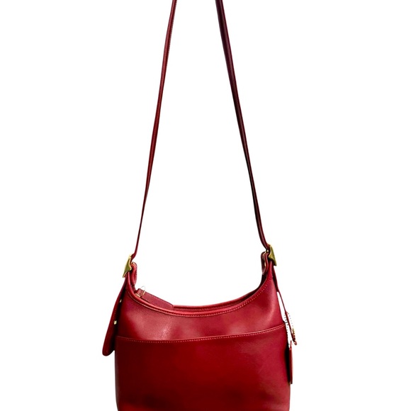 Vintage (2004) Coach Red Leather Legacy Hobo Crossbody Bag Purse No. G040-9136 - Picture 10 of 16